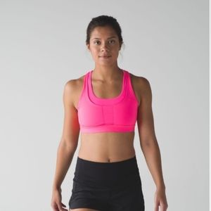 Lululemon Run Stuff Your Bra size 6 neon pink